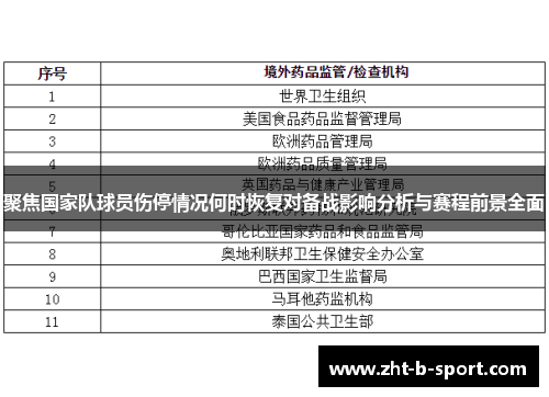 聚焦国家队球员伤停情况何时恢复对备战影响分析与赛程前景全面